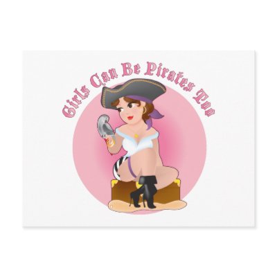 Girls Can Pirates Post Card by mariabellimages