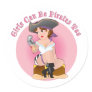 Girls Can Pirates Round Sticker
