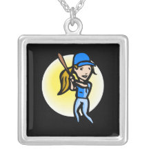 Girls can play ball necklace