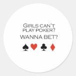 Girls cant play poker T-shirt Sticker
