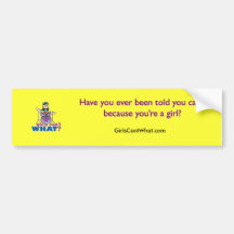 Girls Can't WHAT? Drummer Girl Logo Bumper Stickers
