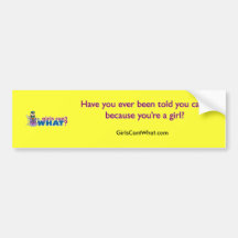 Girls Can't WHAT? Girl Drummer Logo Bumper Sticker