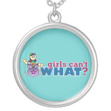Girls Can't WHAT? Girl Drummer Logo Custom Jewelry