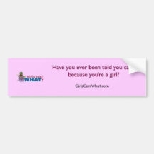 Girls Can't WHAT? Girl on Drums Bumper Sticker