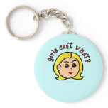 Girls Can't WHAT? Logo Head-Blonde Key Chain