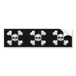 Girl's Cartoon Skull Bumper Sticker bumper stickers