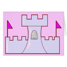 girls castle template greeting card