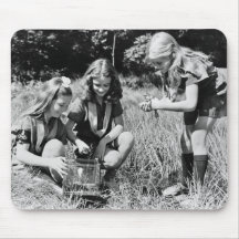 Girls Collecting Frogs, 1940s Mouse Pad