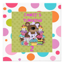 GIRLS  CUPCAKE Birthday Party Invitations