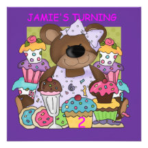 Girls CUPCAKE Birthday Party nvitations Invitations