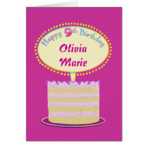 Girls Cute 9th Birthday Personalize It Cards