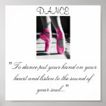 girls dance, "To dance put your hand on your he... Print