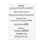 girls = evil postcard