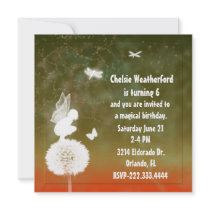 Girl's Fairy Birthday Party Invitation