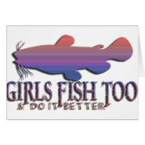 GIRLS FISH TOO CATFISH GREETING CARD
