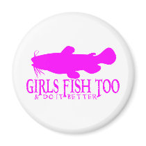 GIRLS FISH TOO CATFISH REFRIGERATOR MAGNET