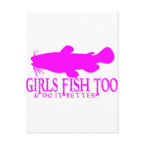 GIRLS FISH TOO CATFISH POST CARD