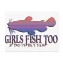 GIRLS FISH TOO CATFISH POSTCARDS