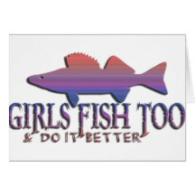 GIRLS FISH TOO WALLEYE CARDS