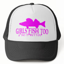 GIRLS FISH TOO WALLEYE HATS