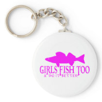GIRLS FISH TOO WALLEYE KEY CHAIN