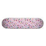 Girls Floral Pattern Pink Skateboard