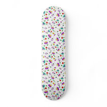 Girls Floral Pattern White Skateboard