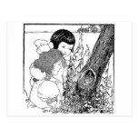 Girls Found A Bird Nest Postcard