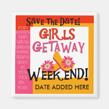 Girls Getaway Save the Date Magnet