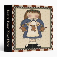 Girls Gingerbread Men Avery Binder