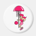 Girls hoops refrigerator magnet