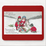 Girls in Red Coats with Dolls mousepads