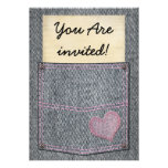 Girls Jeans Pocket Party Invitations