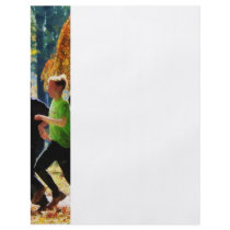 Girls Jogging On an Autumn Day Full Color Flyer