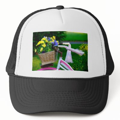 Girls Just Wanna Have Fun, Pink Girls Bicycle Mesh Hats by KahunaLuna