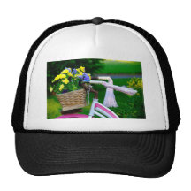 Girls Just Wanna Have Fun, Pink Girls Bicycle Mesh Hats