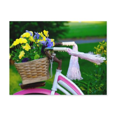 Girls Just Wanna Have Fun, Pink Girls Bicycle Postcards by KahunaLuna