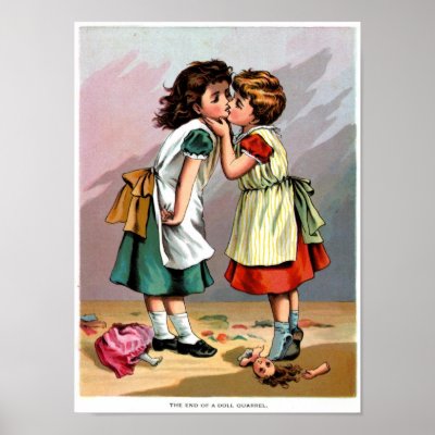 Girls Kissing by vintagegiftmall
