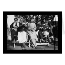 Girls Knitting in Albania 1923 Greeting Card