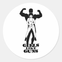 Girls like guns round sticker
