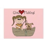 Girls Love Fishing T-shirts and Gifts Post Cards