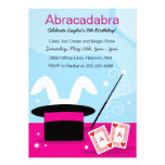 Girl's Magic Show Birthday Party Invitations