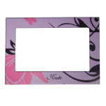 Girl's Name magnetic photo frame Pink Flower Retro magnetic frames