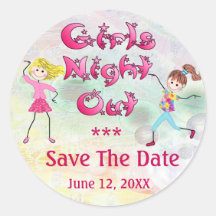 Girl's Night Out - Customize Round Sticker