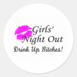 Girls Night Out Drink Up Bitches Round Sticker