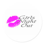 Girls Night Out Round Sticker