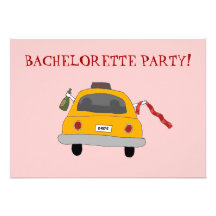Girls' Night Out Taxi Bachelorette Party Invite