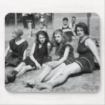 Girls on the Beach, early 1900s Mousepad