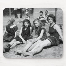 Girls on the Beach, early 1900s Mousepad