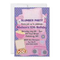 Girl's Pajama Party Announcements